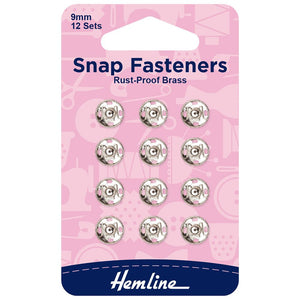 Hemline Snap fasteners - 9mm - silver-coloured