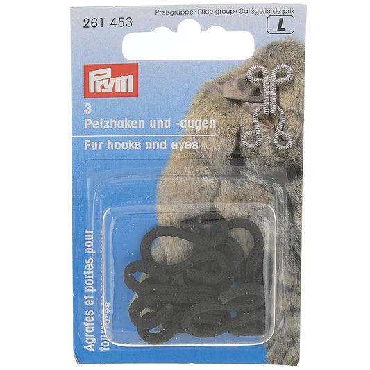 Prym Fur hooks and eyes - black