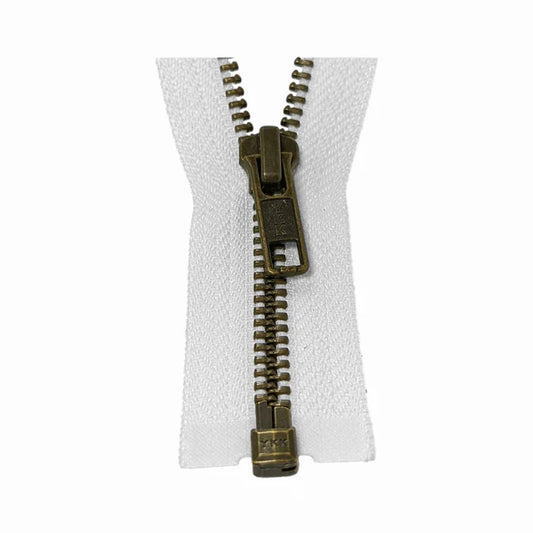 White Metal YKK Zip