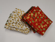 Christmas Fat Quarters with Gold Sparkle