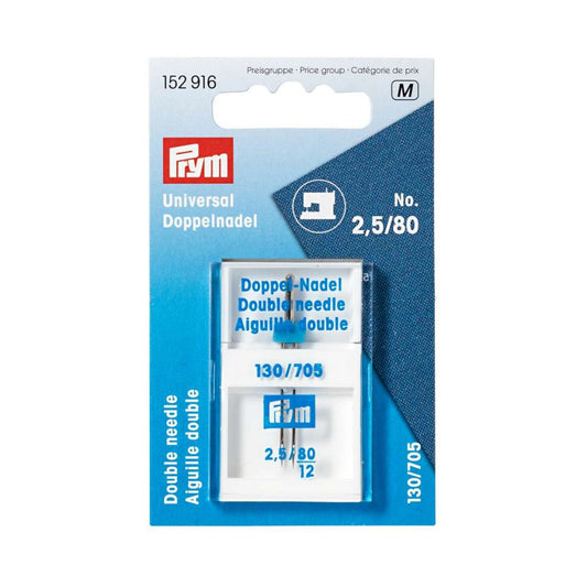 Prym Double Needle (Twin Needle) - 130/705 - 80/2.5mm (152916)