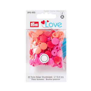Prym Colour snap fastener - Prym Love - 12.44 mm - red, orange, pink