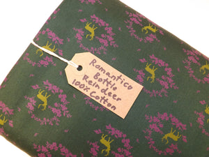 Green and Purple Stag Print, Romantico - Cotton Sateen