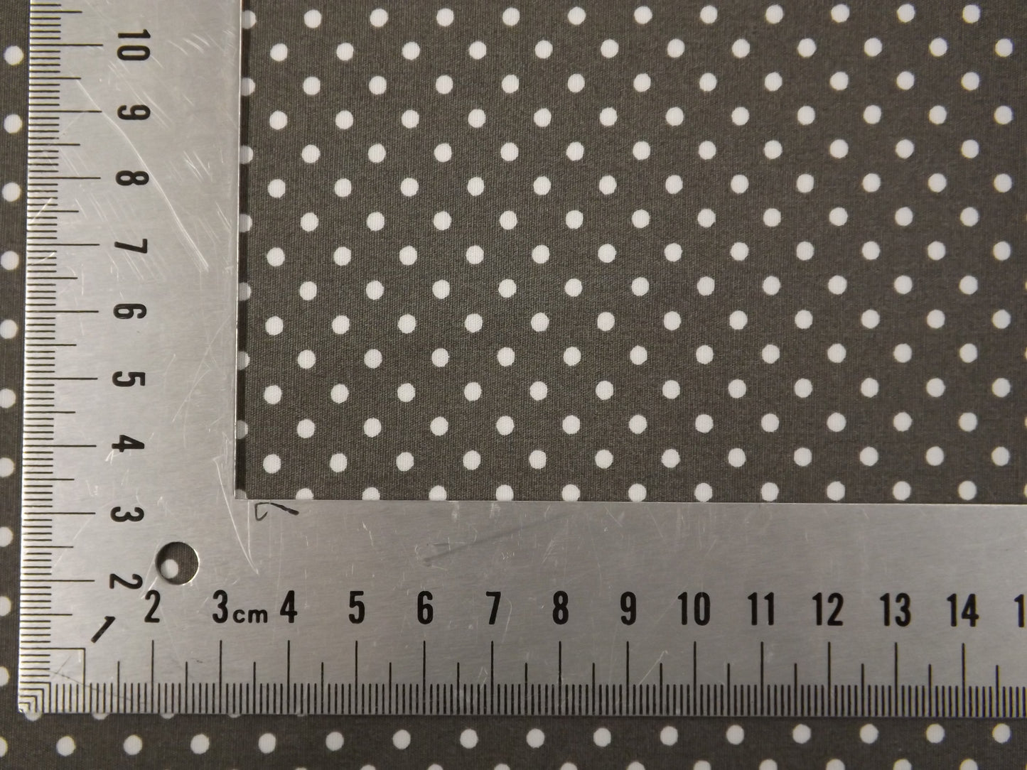 Grey and White Polka dot - Cotton V34