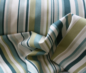Spruce Goa Stripe, (blue/green) - Soft Furnishing Cotton