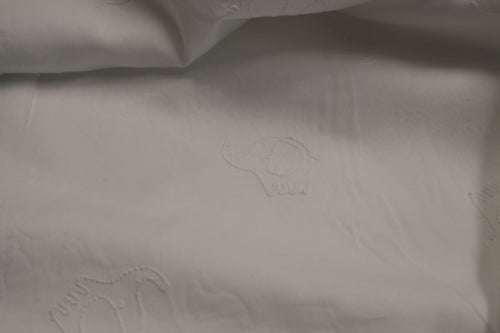 Beautiful white cotton embroidered elephants