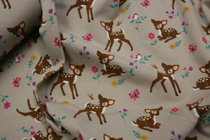 Bambi Print, light brown - Cotton Jersey