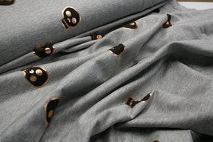 Gold Foil Skulls - Brushed French Terry