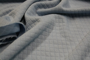 Dusty Blue Diamond Melange - Quilted Look Jersey