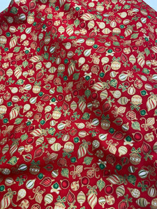 Christmas red cotton with red, white and green