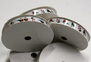Christmas Robins - Grosgrain Ribbon - 9mm x 5m Reel