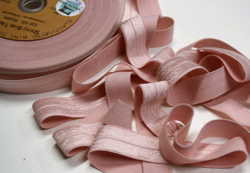 Powder Pink - Stretch Shiny Bias Tape - 20mm