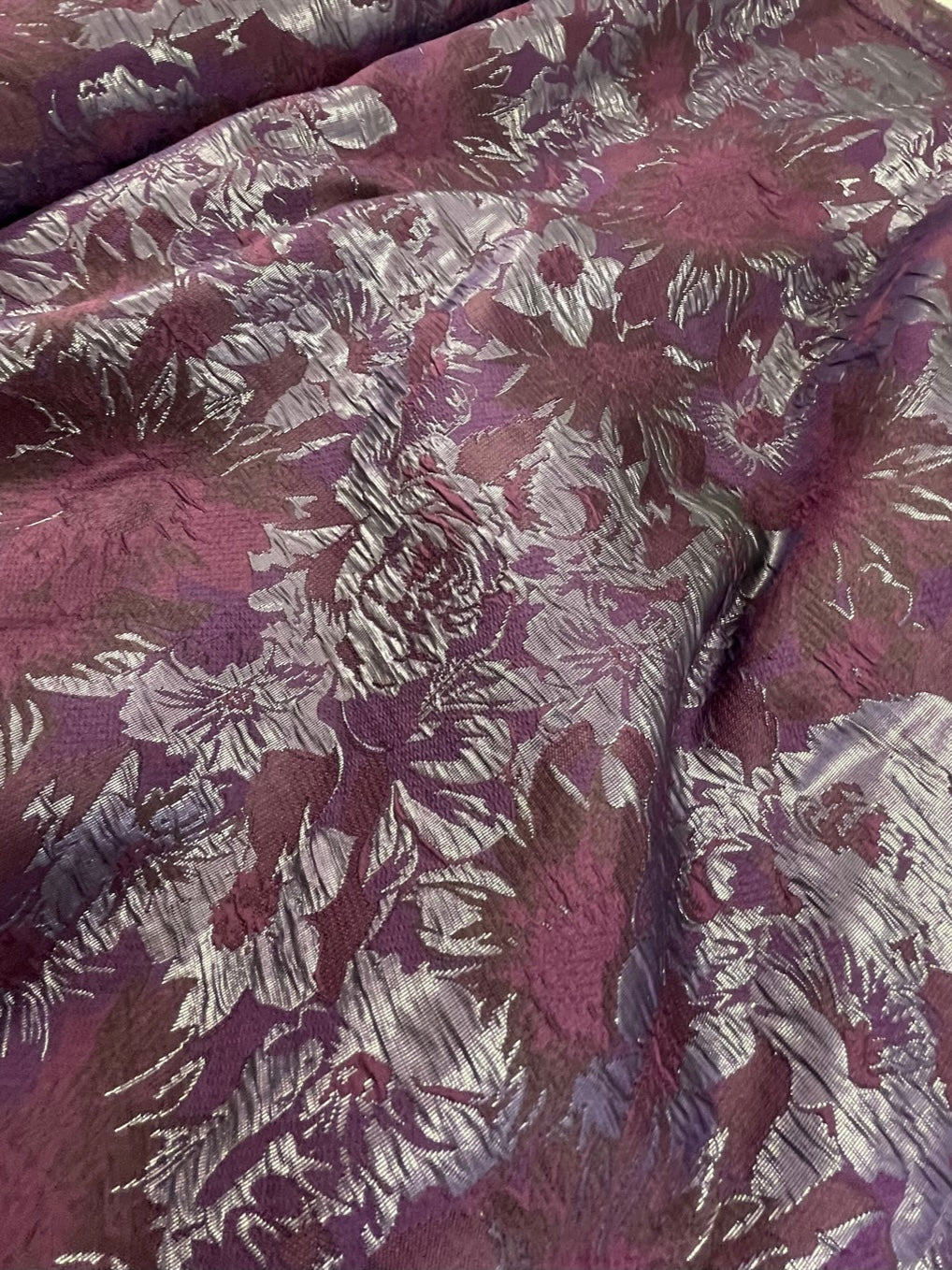 Purple/Aubergine Floral Brocade