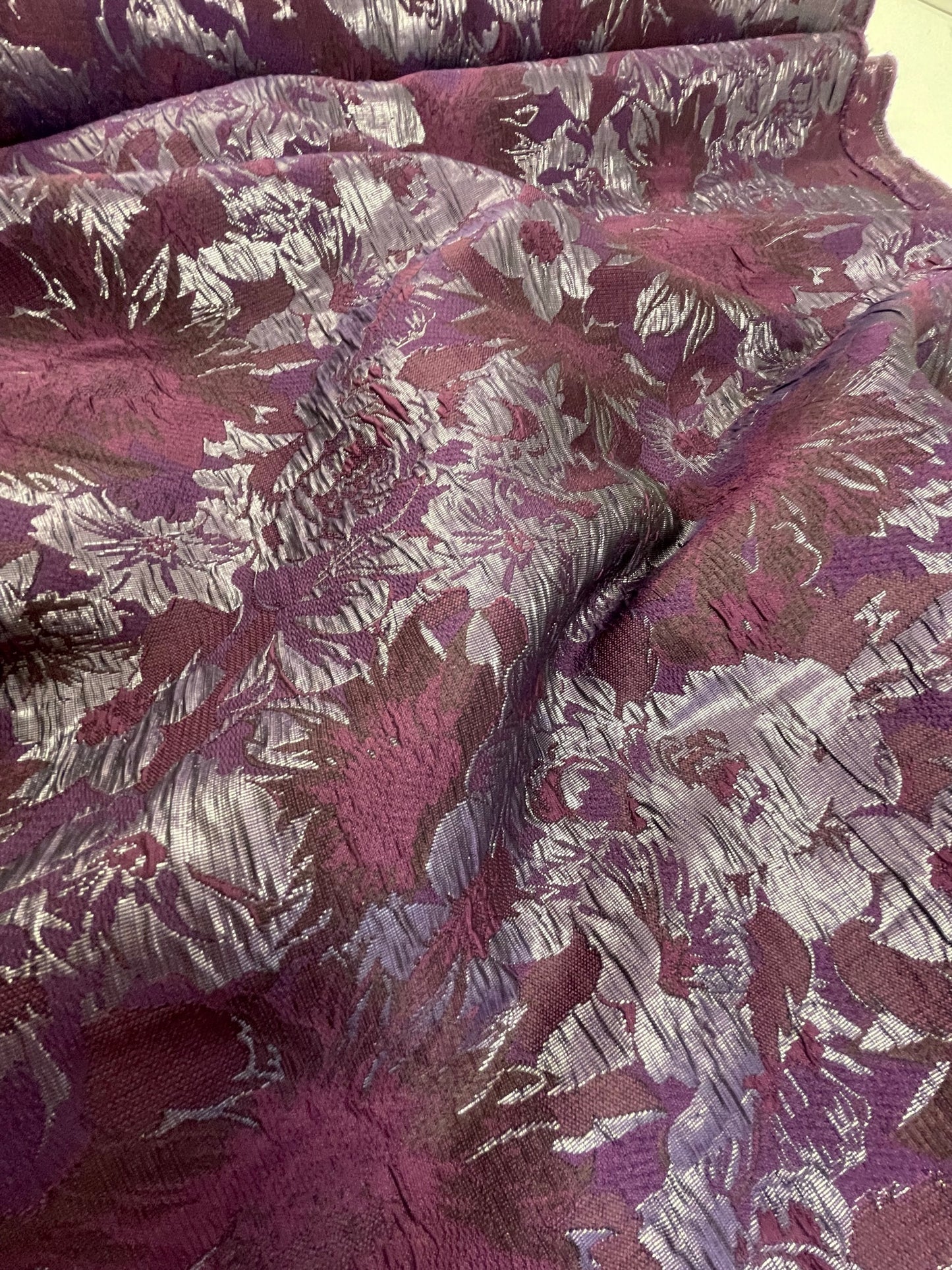 Purple/Aubergine Floral Brocade