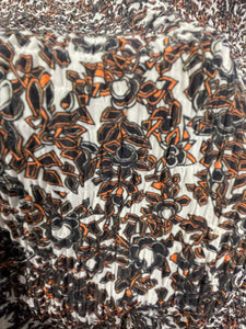 Tan, Brown and Black Autumnal Print- Crinkle Polyester