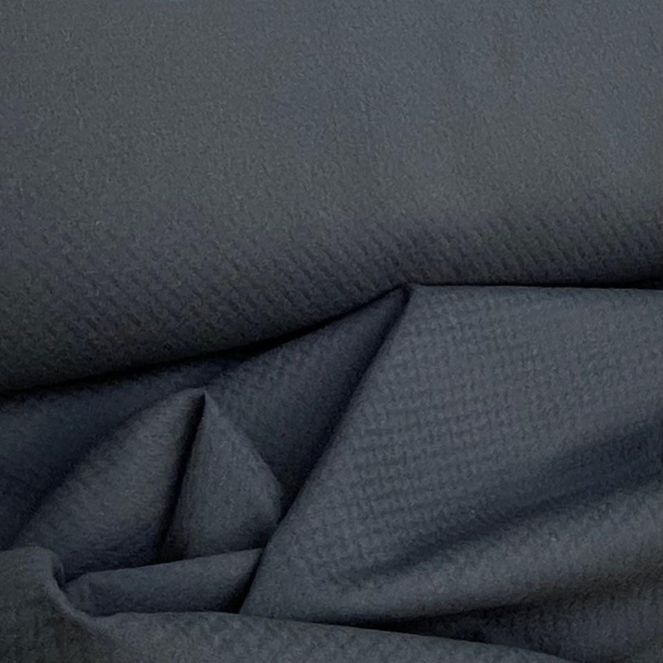Black Textured Woven Cotton with Stretch