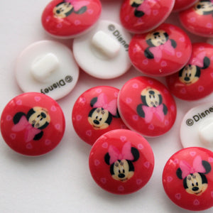 Minnie Mouse Red Background Disney Button - 10 mm & 15mm