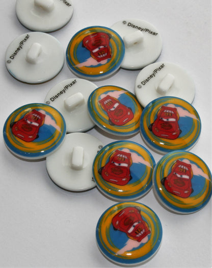 Lightning McQueen Disney Button - 15mm
