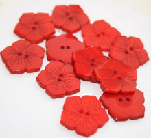 Red Pearlescent Flower Buttons