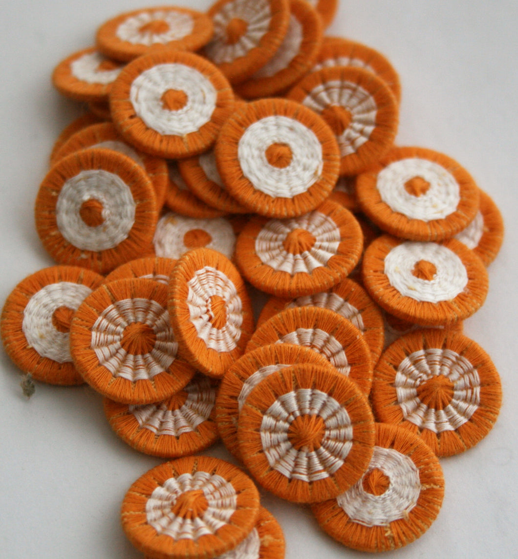 Orange Thread Wheel Vintage Buttons