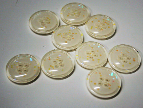 White Glitter Sparkle Buttons