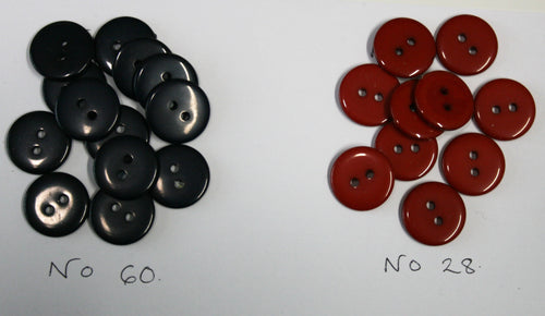 Black and Red Plain Buttons
