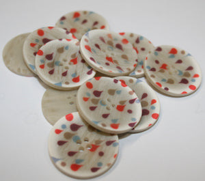Raindrop Printed Matte Buttons