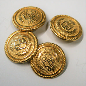Gold Coat of Arms Buttons