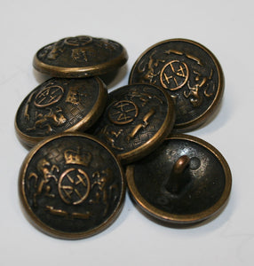 Antique Brass Look Coat of Arms Buttons