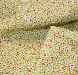 Green and Pink Leaf Organic Cotton