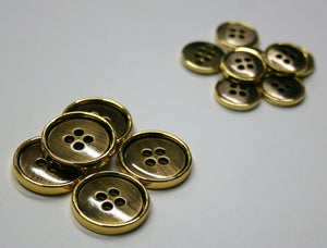 Brass/ Gold Rimmed Bonfanti Buttons - 13772