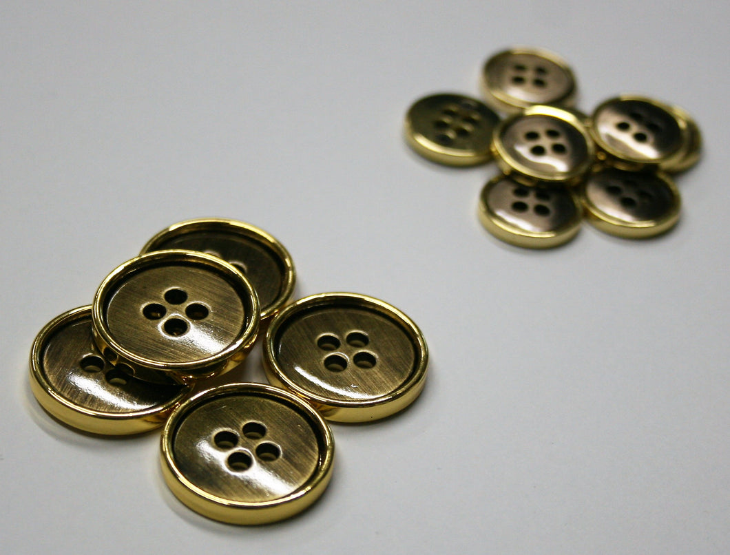 Brass/ Gold Rimmed Bonfanti Buttons - 13772