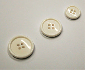 Plain White - Rimmed Bonfanti Buttons - P135