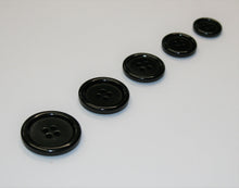 Plain Black - Rimmed Bonfanti Buttons - P068