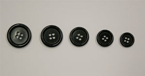 Plain Black - Rimmed Bonfanti Buttons - P068