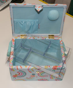 Sewing Basket - Storage Box - Medium - Happy Place Rainbows