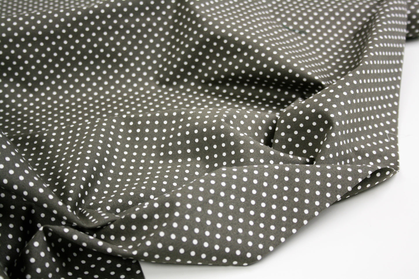 Grey and White Polka Dot Cotton