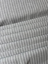 Grey Yarn Dyed Wide Strip Linen Cotton