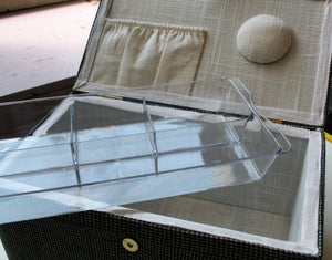 Sewing Basket - Storage Box - Houndstooth check - Medium