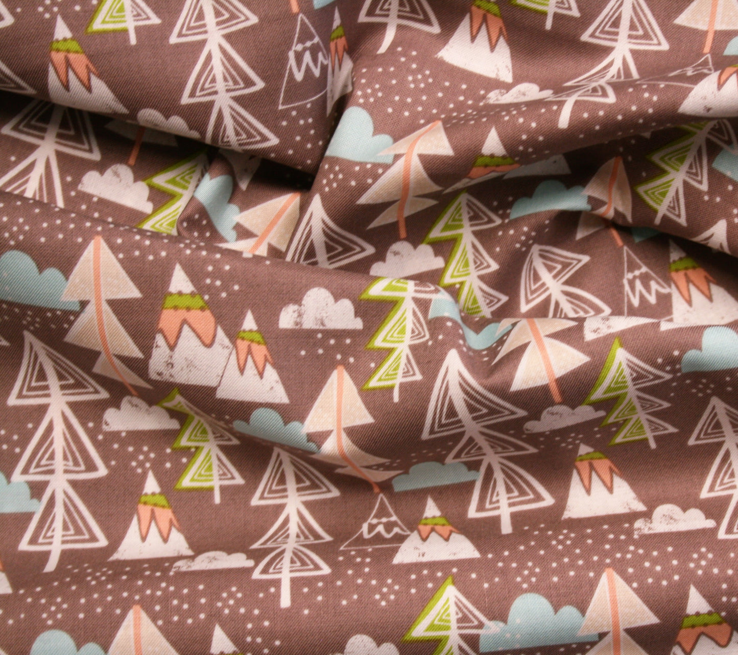 Scandi Brown Christmas Trees - Cotton SS17