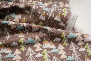 Scandi Brown Christmas Trees - Cotton