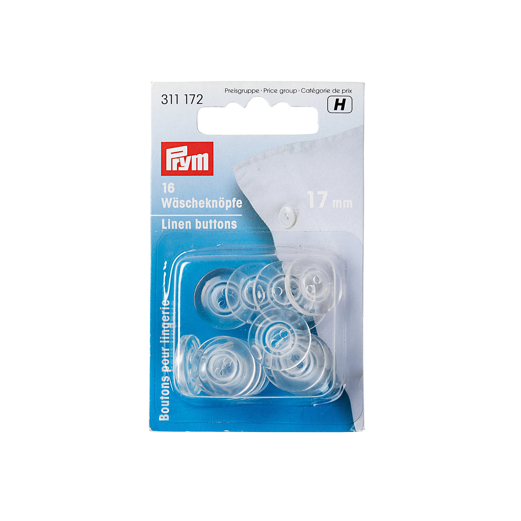 Prym Linen buttons - 17mm - transparent