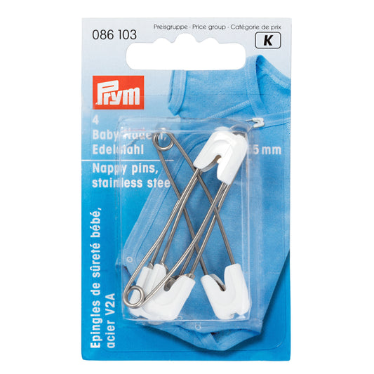 Prym Nappy pins - 55mm - white