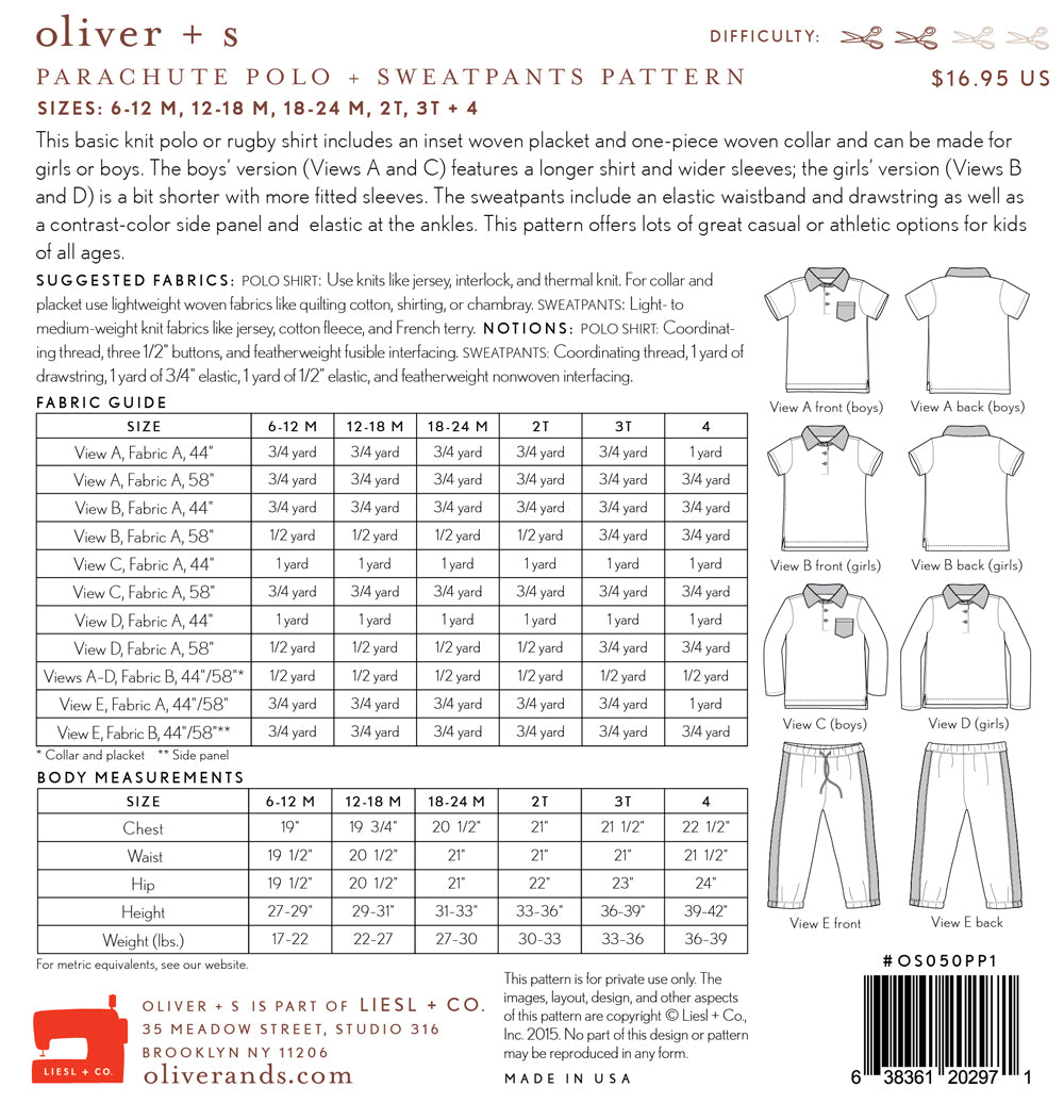 Parachute Polo + Sweatpants - 5yr-12yr - oliver + s