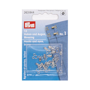 Prym Spring hooks and eyes - size 1 - silver-coloured
