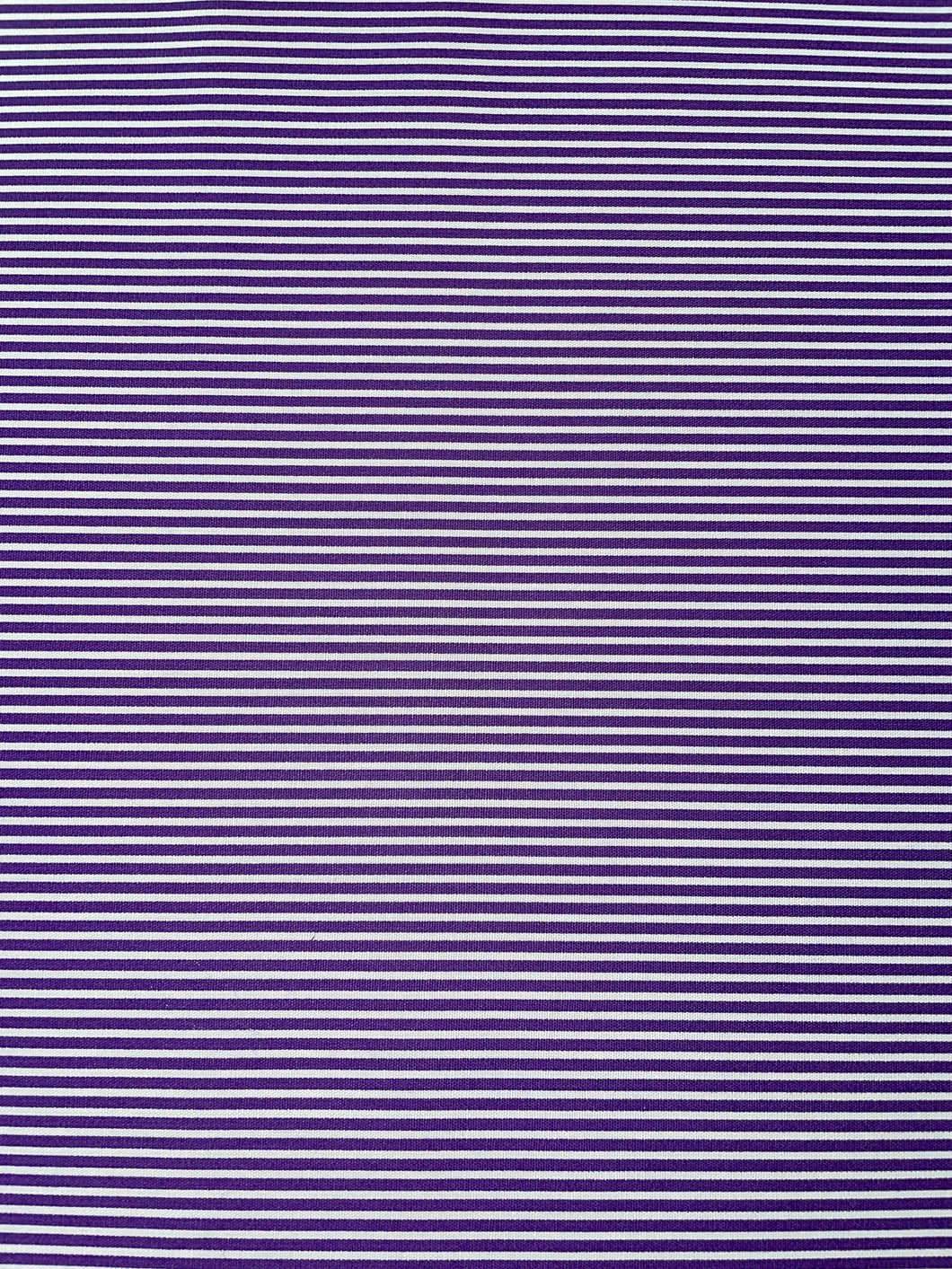 Purple and White Stripe Cotton Poplin