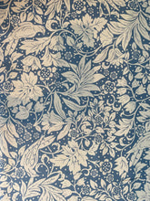 Sky Blue and Cream Timeless Floral Print Cotton Duck Fabric
