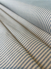 Sky Blue and Cream Timeless Stripe - Cotton Duck