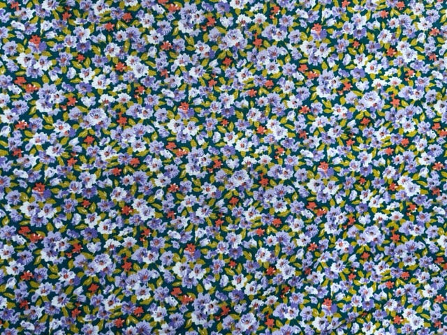 Lilac and Teal Floral - Cotton Poplin SW08