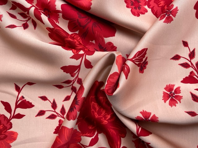 Scarlet Roses - Viscose Satin SW106